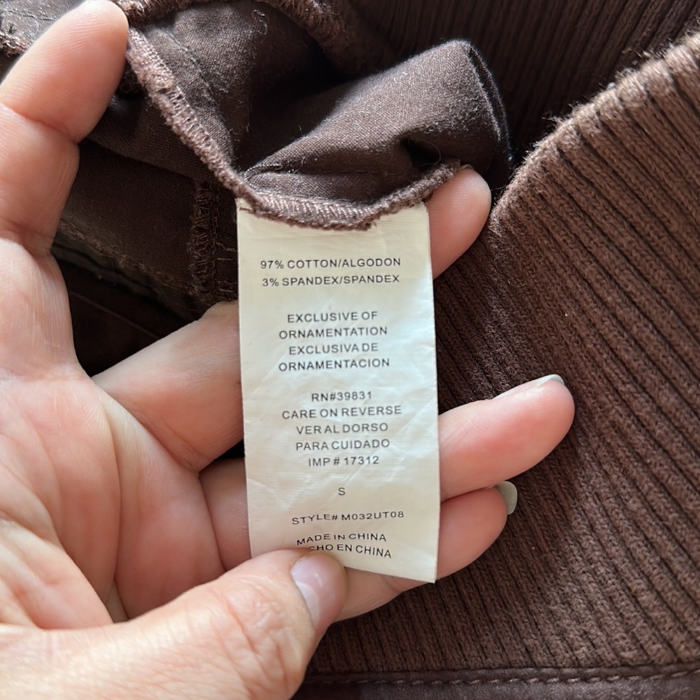 XOXO Cropped Button Up Zipped Brown Jacket (Small) - Picture 9 of 9